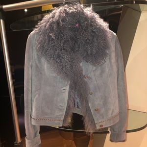 Luxury suede jacket with fur